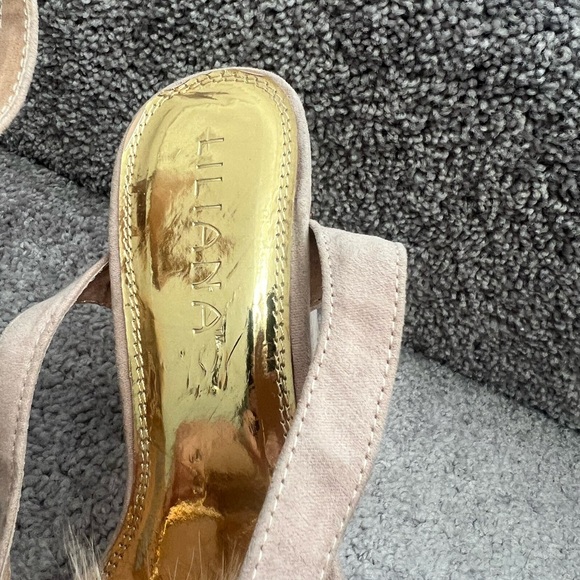 Liliana Selina-1 Nude Pink Pom Pom Platform 5” Block Heels Bratz Y2K Shoes 6.5 - Picture 6 of 10